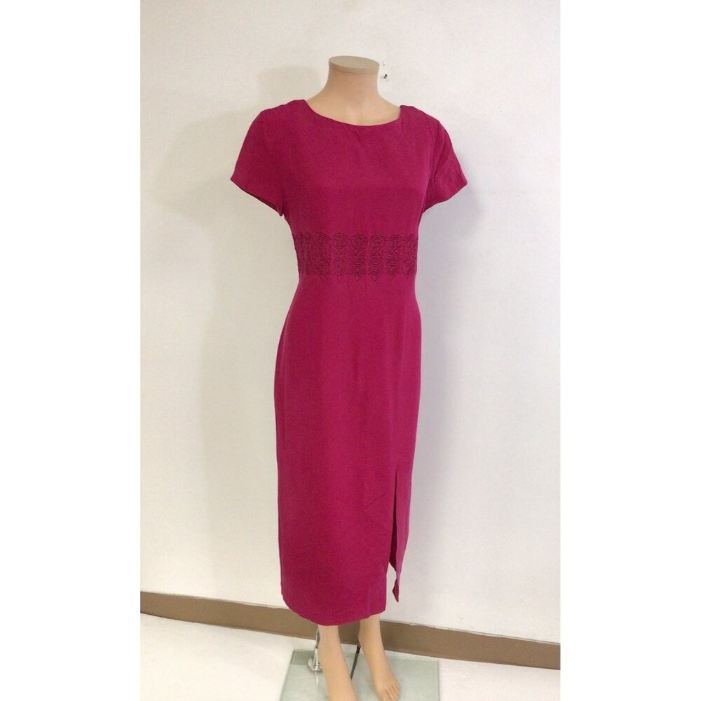 Talbots Silk Embroidered Dress Womens 10
